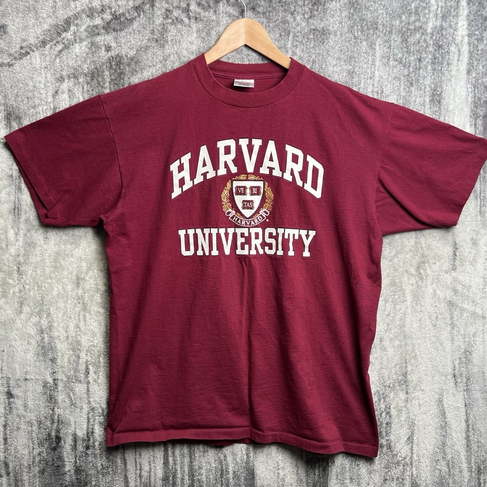 Vintage 90s Harvard University T Shirtโ XL Oneita Power-T USA Ivy League